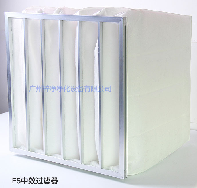 F5級袋式中效過濾器主要用于商業(yè)大樓、劇院、車站。
